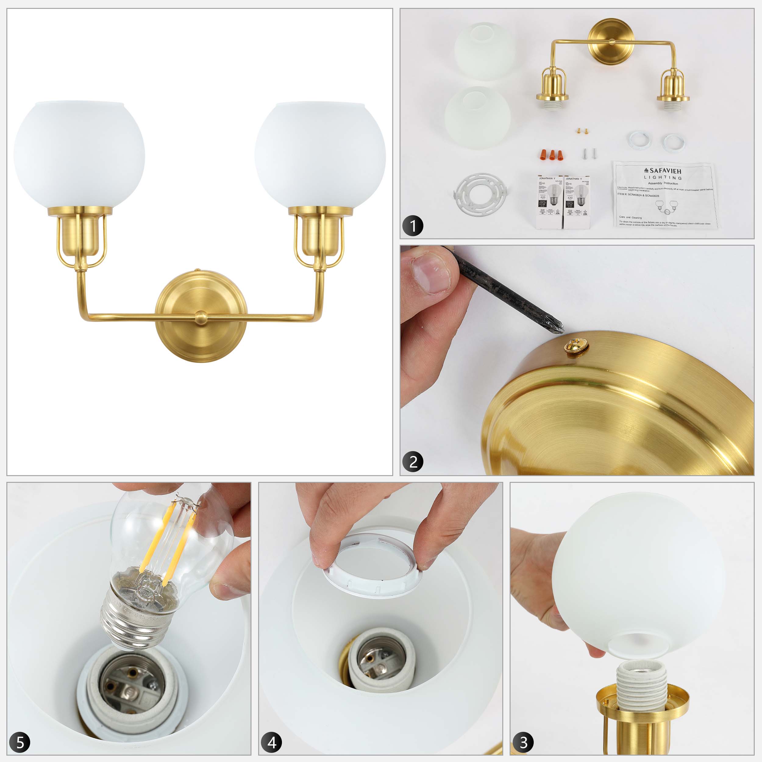 Satin Brass/Opal - Satin Brass/Opal