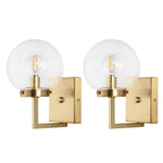 Satin Brass/Clear (Set of 2)