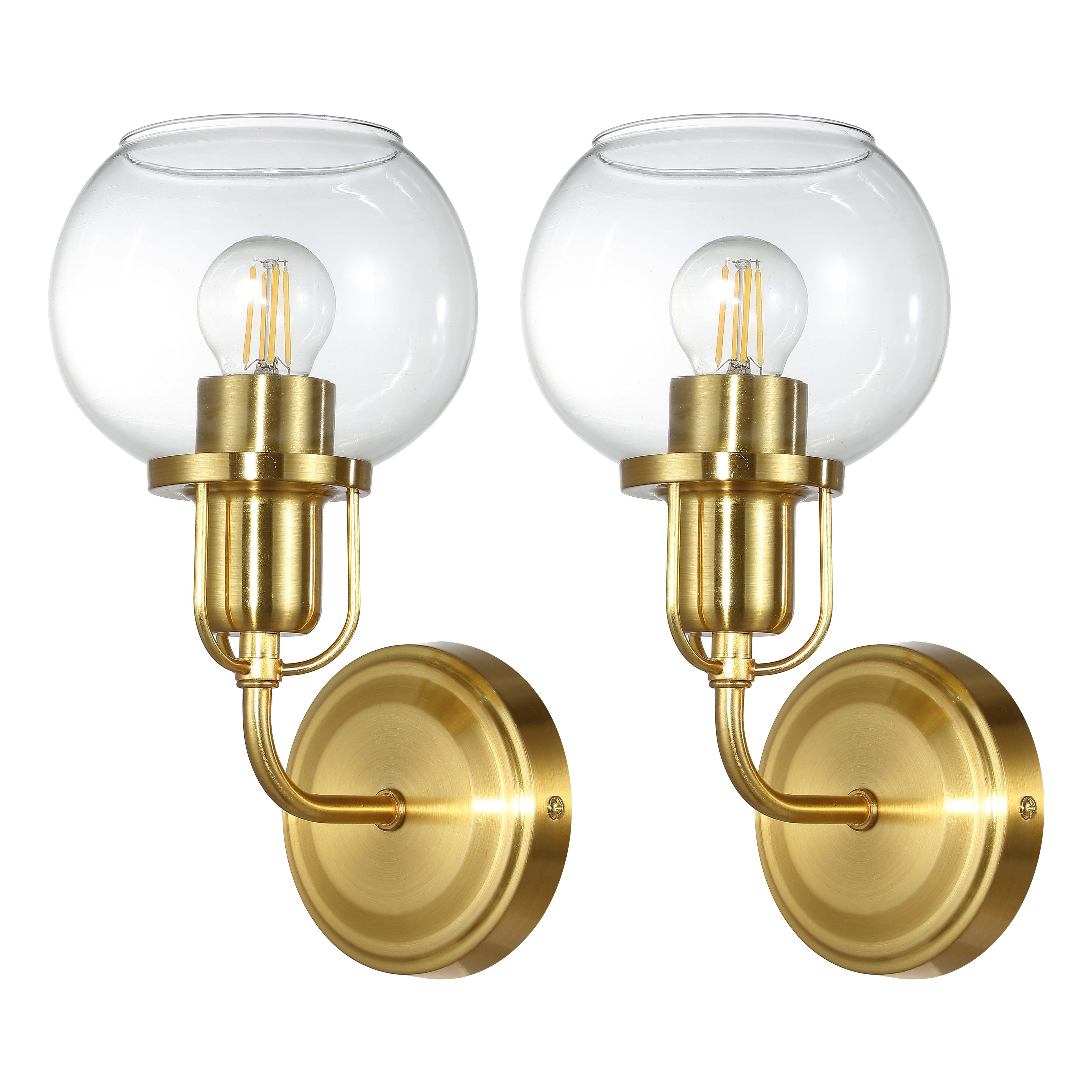 Satin Brass/Clear (Set of 2)