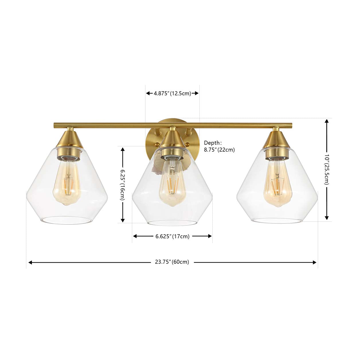 Safavieh Amani Wall Sconce , SCN4134 - Brass / Clear
