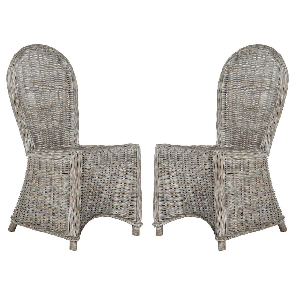 Safavieh Idola 19''H Wicker Dining Chair, SEA7004 - White Washed (Set of 2)