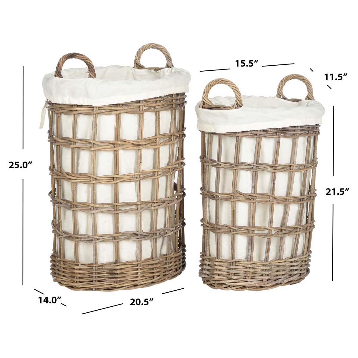 Safavieh Adisa Wicker Storage Hamper , SEA7009 - Grey