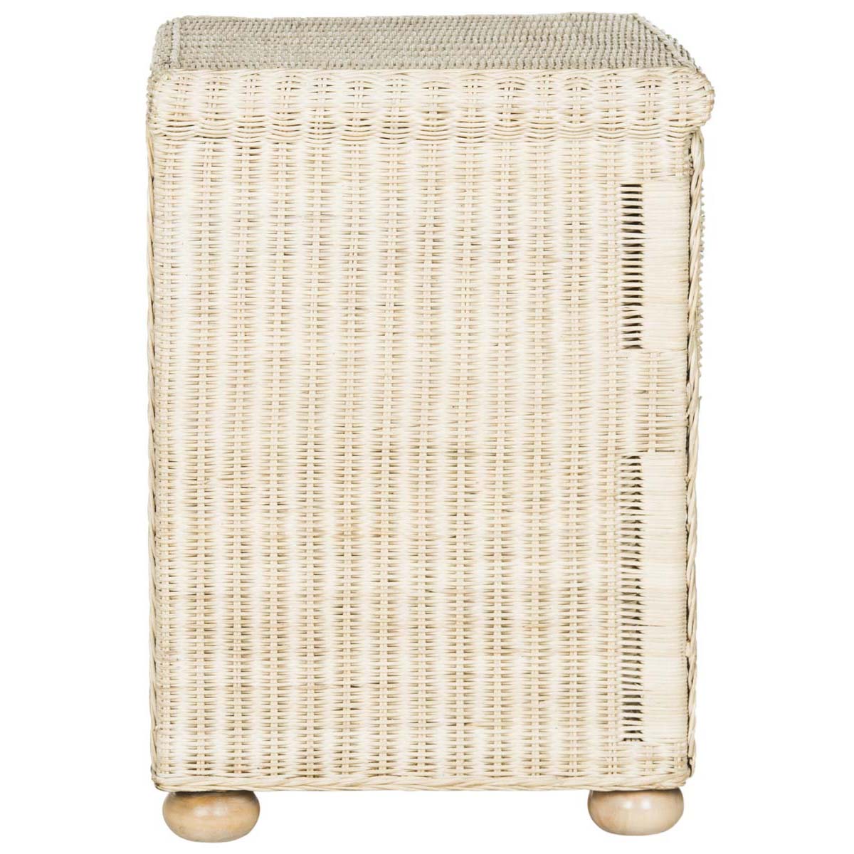Safavieh Adira Natural White Wash Wicker Nightstand With Drawer And 8H Storage , SEA8002 - White Washed