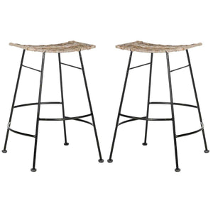 Safavieh Atara Rattan Seat Counter Stool (Set of 2), SEA8006
