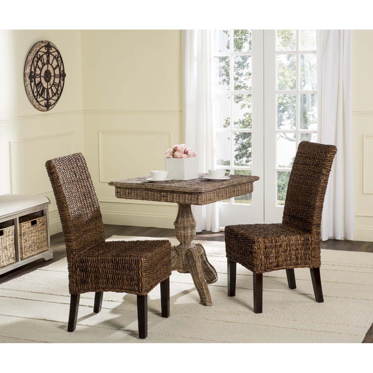 Safavieh Avita 18''H Wicker Dining Chair, SEA8012 - Brown (Set of 2)