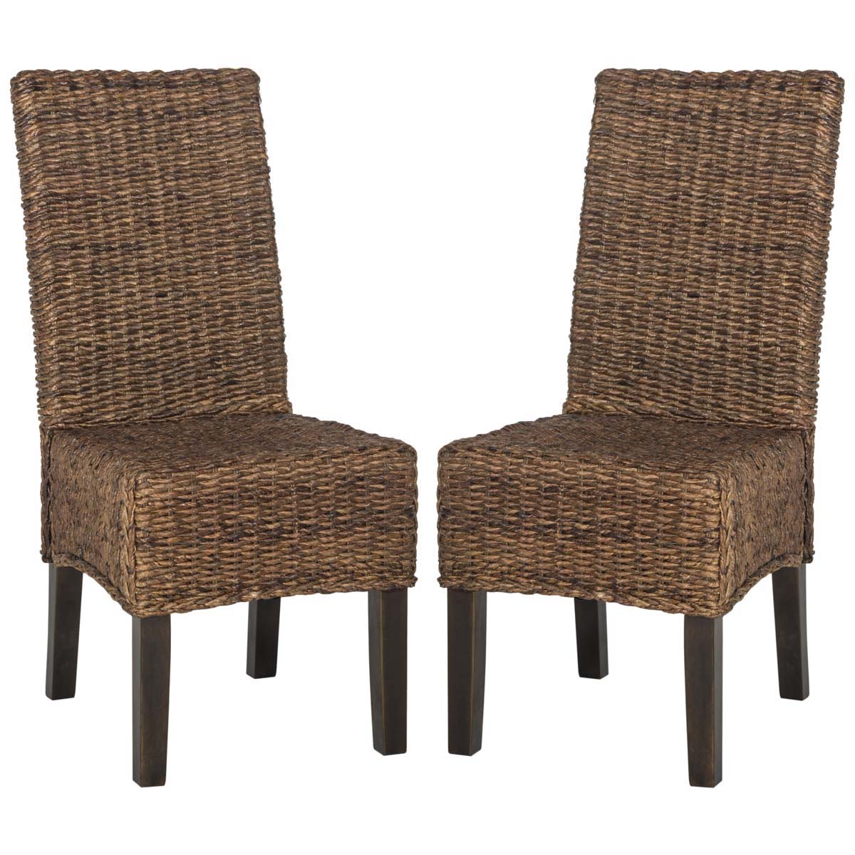 Safavieh Avita 18''H Wicker Dining Chair, SEA8012 - Brown (Set of 2)