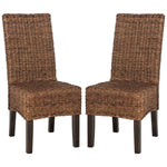 Safavieh Avita 18''H Wicker Dining Chair, SEA8012 - Brown (Set of 2)