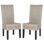 Safavieh Arjun 18''H Wicker Dining Chair, SEA8013 - Antique/Grey (Set of 2)