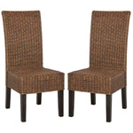 Safavieh Arjun 18''H Wicker Dining Chair, SEA8013 - Brown/Multi (Set of 2)
