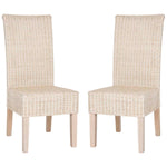 Safavieh Arjun 18''H Wicker Dining Chair, SEA8013 - White Washed (Set of 2)