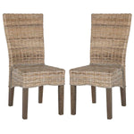Safavieh Ozias 19''H Wicker Dining Chair, SEA8014 - Grey (Set of 2)