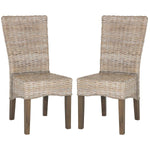 Safavieh Ozias 19''H Wicker Dining Chair, SEA8014 - White Washed (Set of 2)