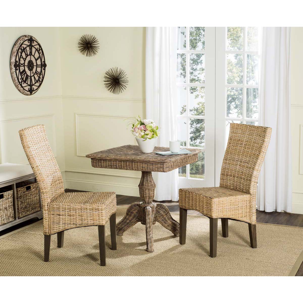 Safavieh Ozias 19''H Wicker Dining Chair, SEA8014 - Natural (Set of 2)