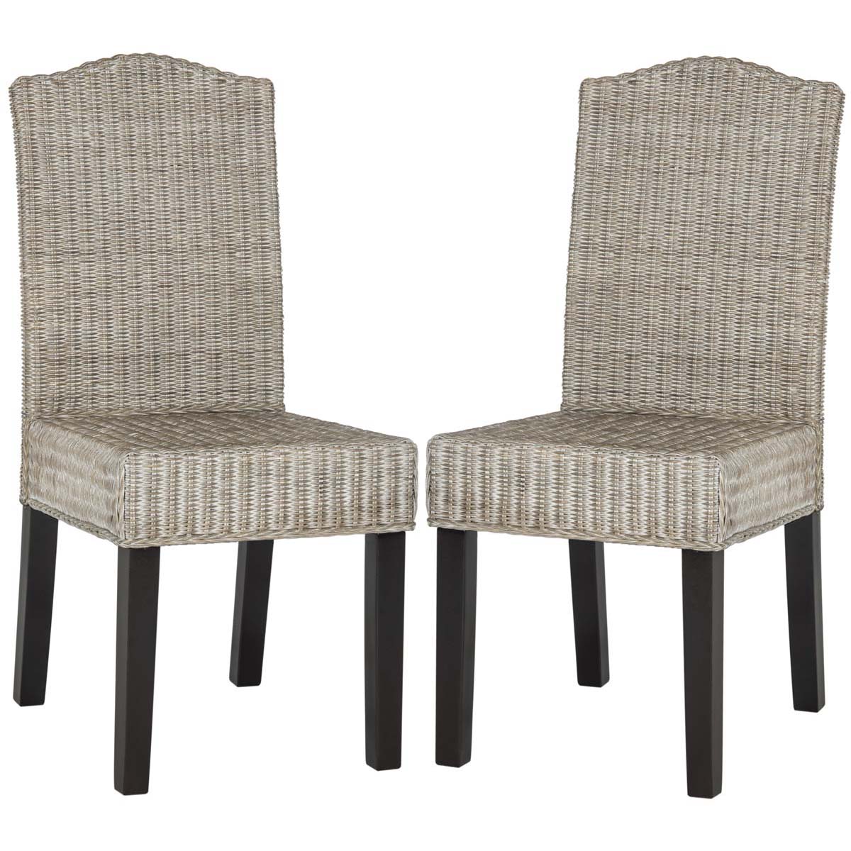Safavieh Odette 19''H Wicker Dining Chair, SEA8015 - Antique/Grey (Set of 2)
