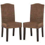 Safavieh Odette 19''H Wicker Dining Chair, SEA8015 - Brown/Multi (Set of 2)