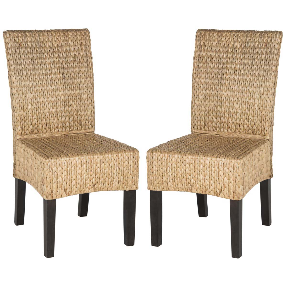 Safavieh Luz 18''H Wicker Dining Chair, SEA8016 - Natural (Set of 2)