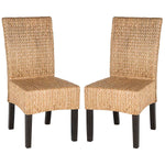 Safavieh Luz 18''H Wicker Dining Chair, SEA8016 - Natural (Set of 2)