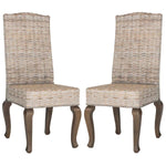 Safavieh Milos 18''H Wicker Dining Chair, SEA8018 - White Washed (Set of 2)