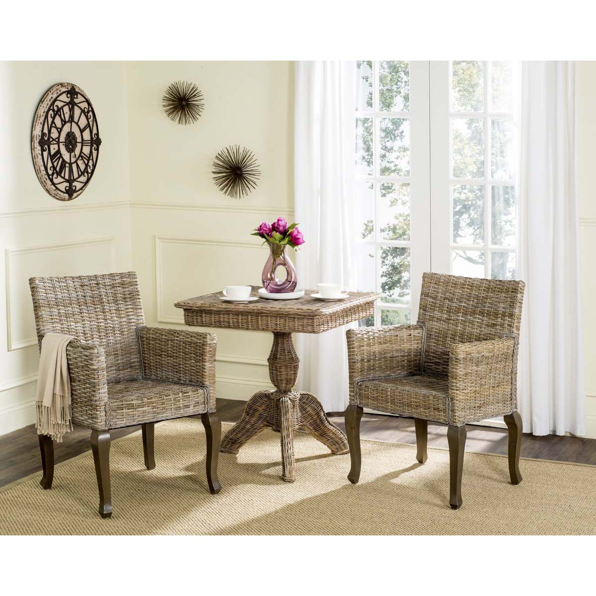 Safavieh Armando 18''H Wicker Dining Chair, SEA8019 - Natural (Set of 2)