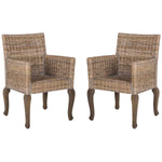 Safavieh Armando 18''H Wicker Dining Chair, SEA8019 - Natural (Set of 2)