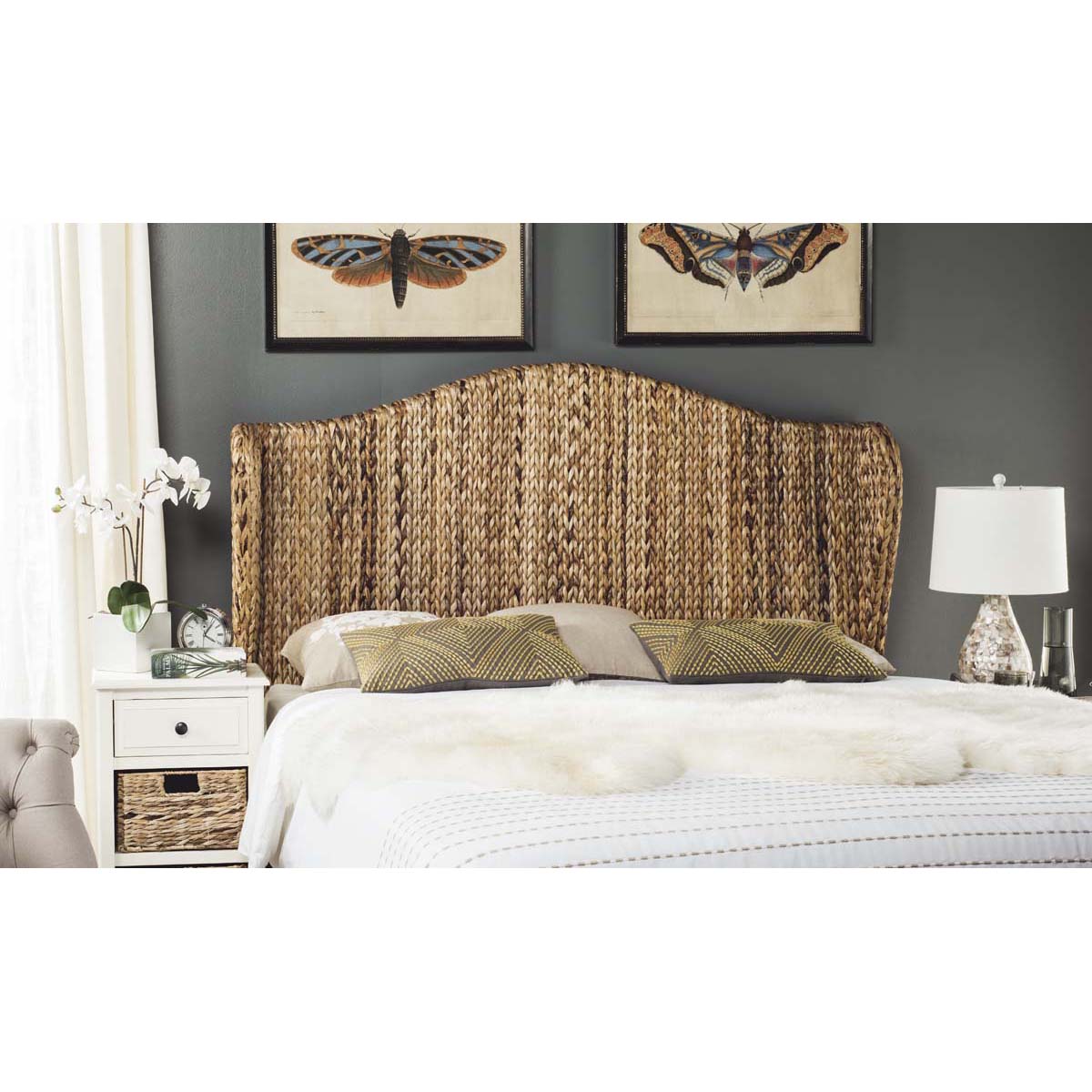 Safavieh Nadine Natural Winged Headboard , SEA8029 - Natural