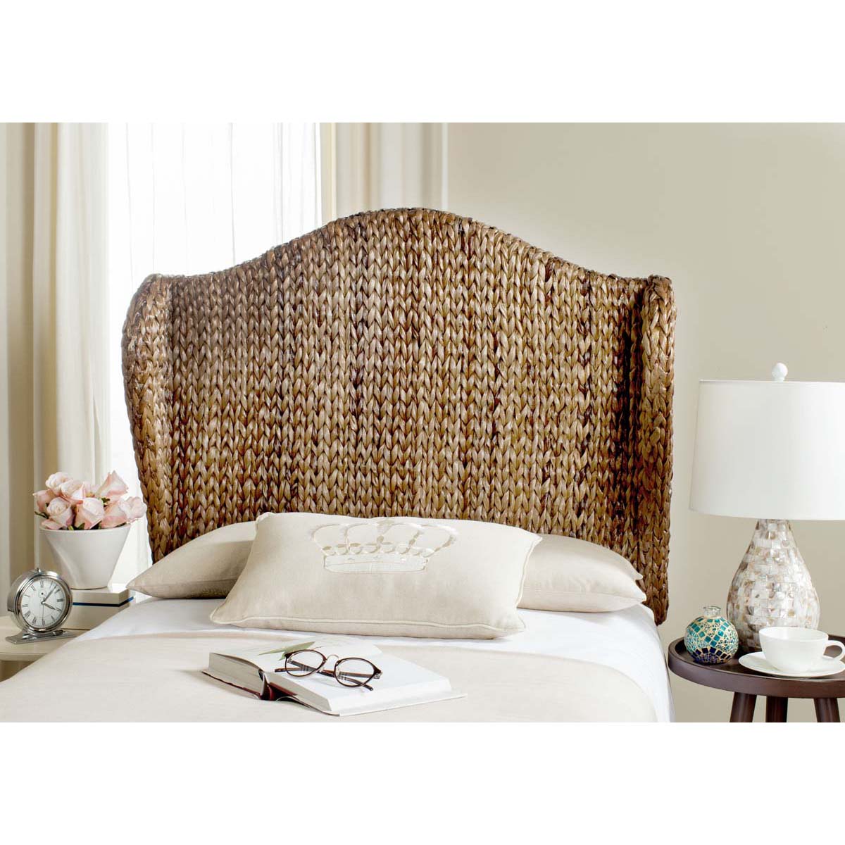 Safavieh Nadine Brown Winged Headboard , SEA8029 - Brown