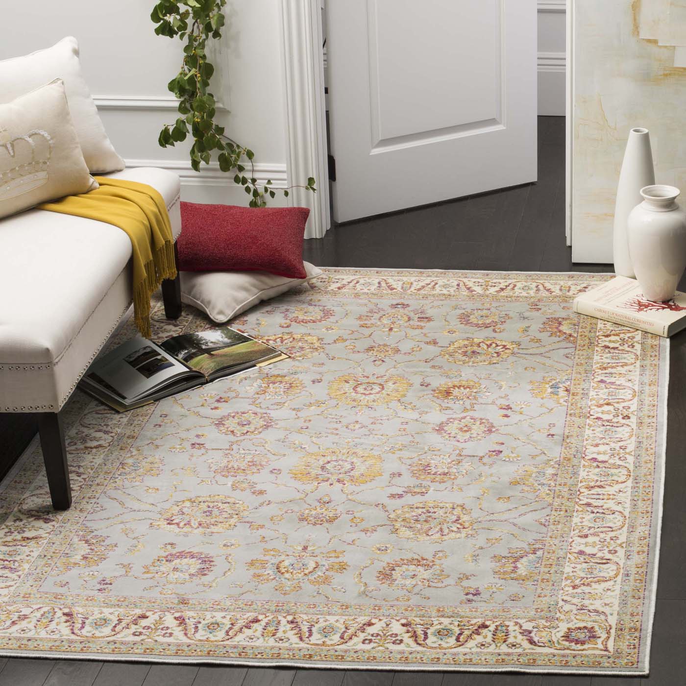 Safavieh Sevilla 811 Rug, SEV811 - Silver / Ivory
