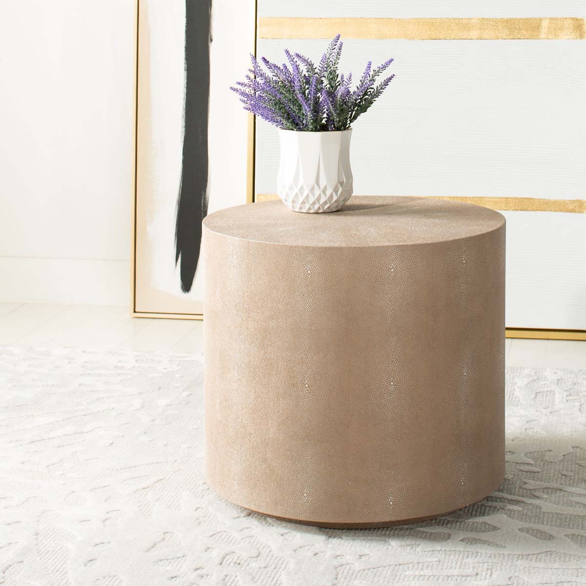 Safavieh Couture Diesel Faux Shagreen End Table - Natural
