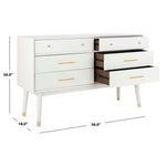 Safavieh Couture Madden Retro Dresser - White / Brass