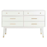 Safavieh Couture Madden Retro Dresser - White / Brass