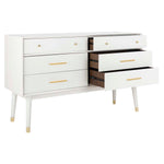 Safavieh Couture Madden Retro Dresser - White / Brass