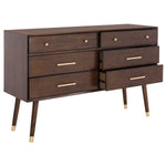 Safavieh Couture Madden Retro Dresser - Walnut / Brass