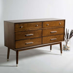 Safavieh Couture Madden Retro Dresser - Walnut / Silver