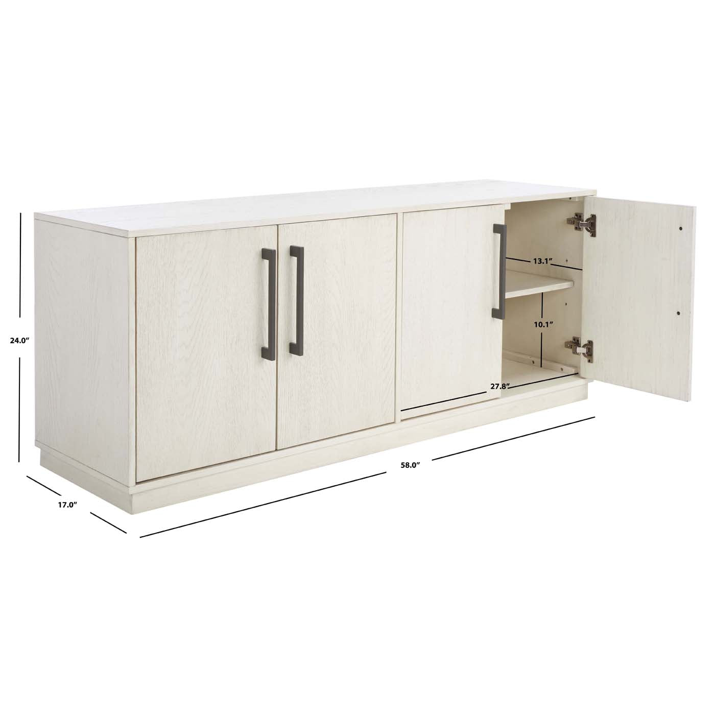 Safavieh Couture Mallory 4 Door Media Stand - White Wash