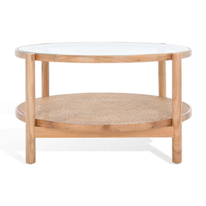 Safavieh Couture Karyna Rattan and Glass Coffee Table, SFV2300