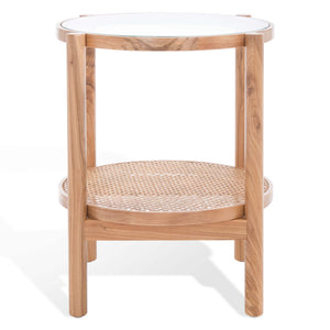 Safavieh Couture Karyna Rattan and Glass Accent Table, SFV2301
