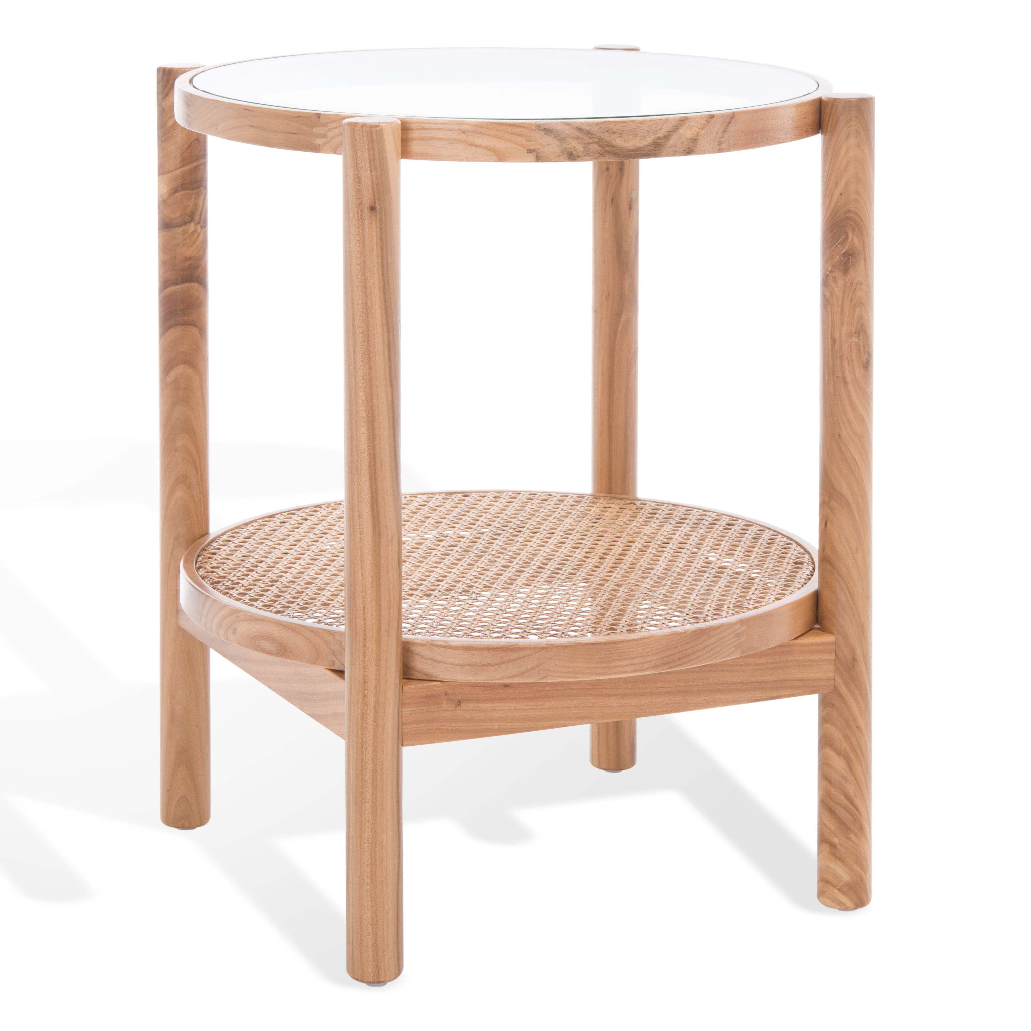 Safavieh Couture Karyna Rattan and Glass Accent Table - Natural / Clear