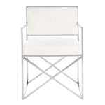 Safavieh Couture Kian Velvet Directors Chair - White / Silver