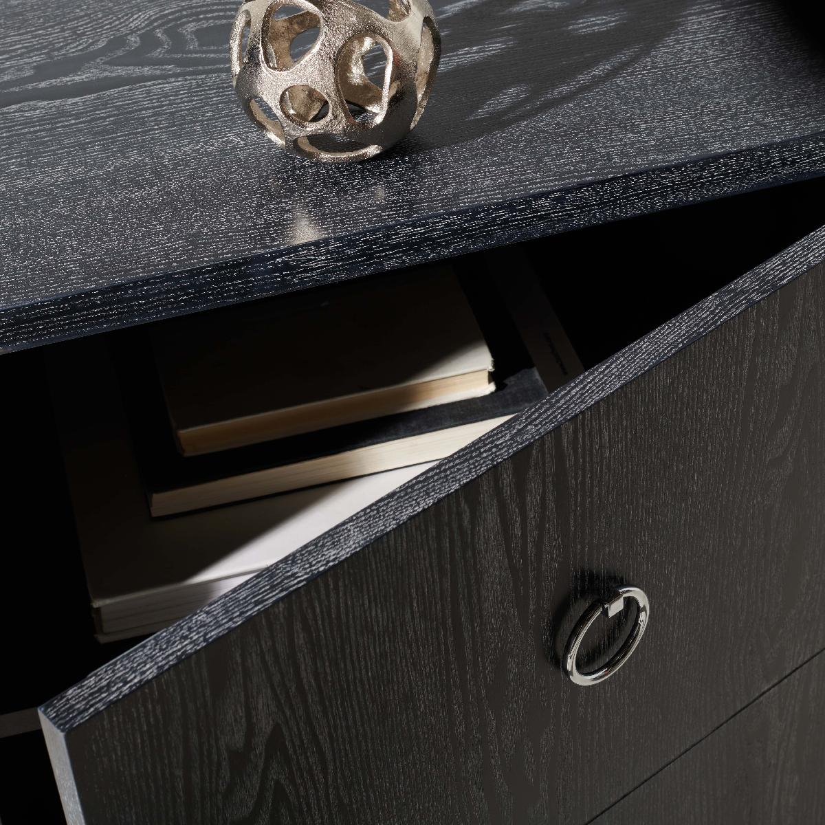 Safavieh Couture Laila Lacquer Chest - Black Cerused Oak