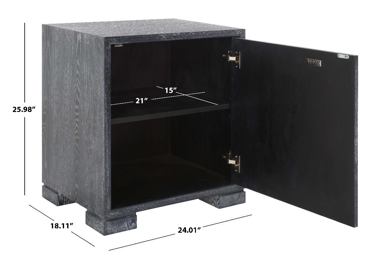Safavieh Couture Laila Lacquer Chest - Black Cerused Oak