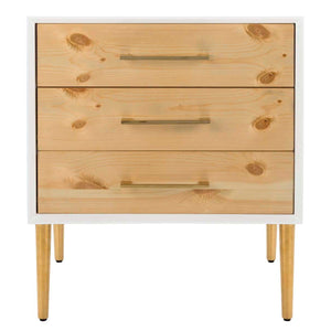 Safavieh Couture Vanda 3 Drawer Beetlewood Side Table, SFV3556
