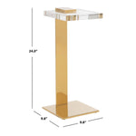 Safavieh Couture Mars Acrylic Drink Table - Clear / Brass