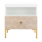 Safavieh Couture Sylvie 1 Drawer Side Table - White / Gold