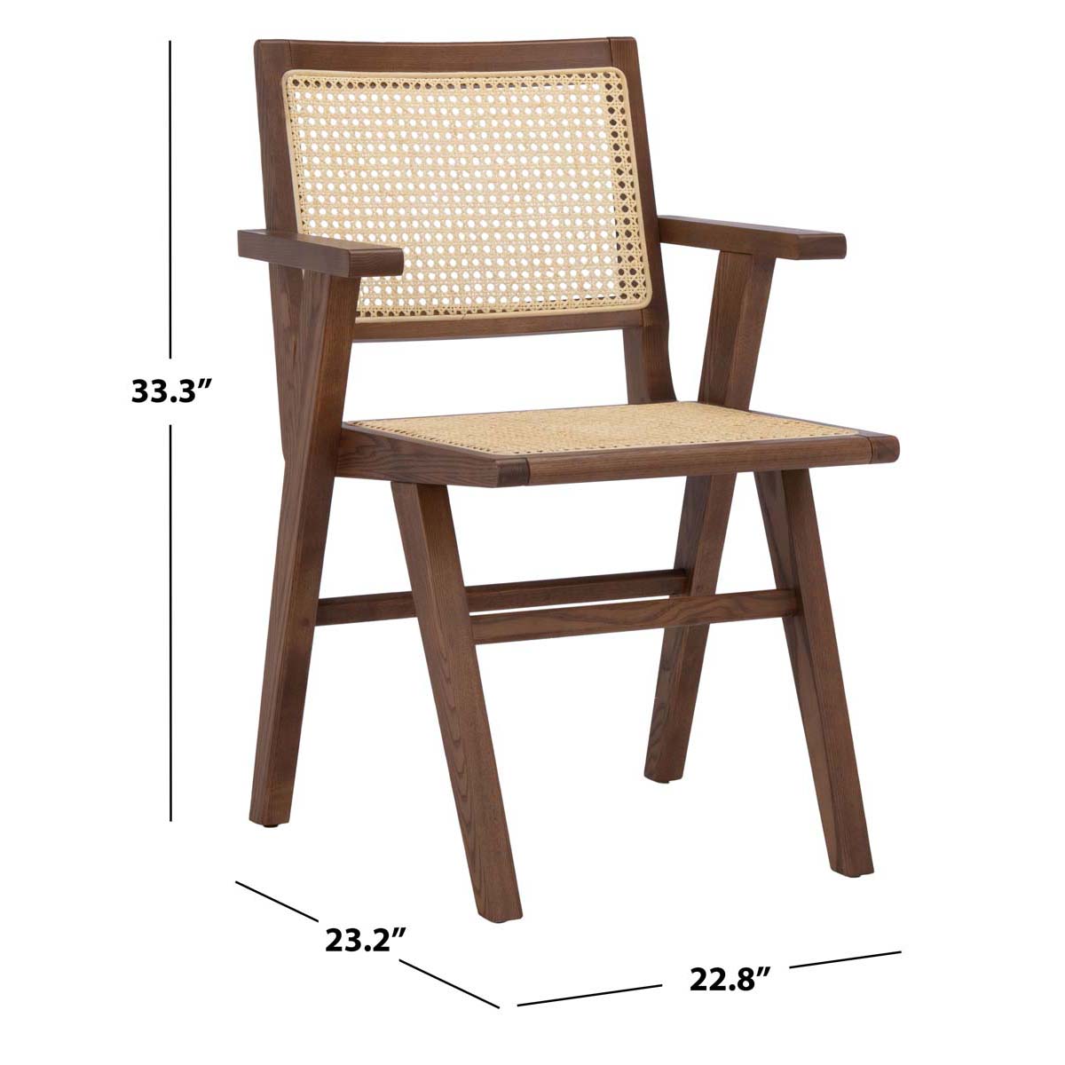 Safavieh Couture Hattie French Cane Arm Chair - Walnut / Natural