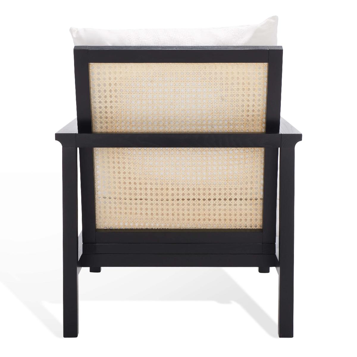 Safavieh Couture Maddison Cane Back Accent Chair - Black / Natural