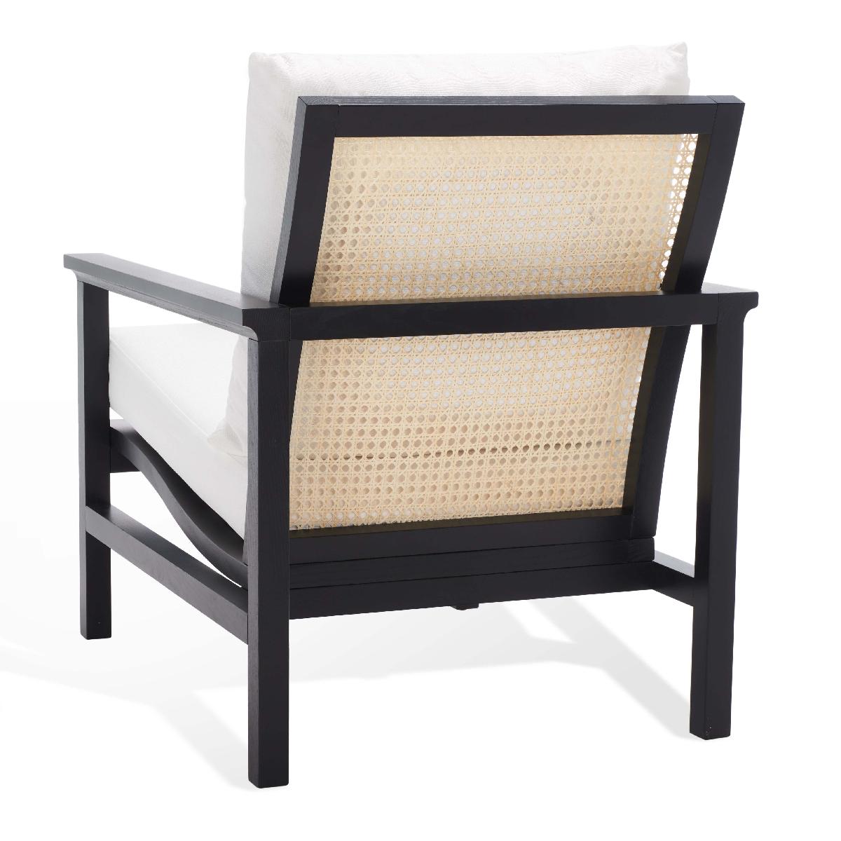 Safavieh Couture Maddison Cane Back Accent Chair - Black / Natural