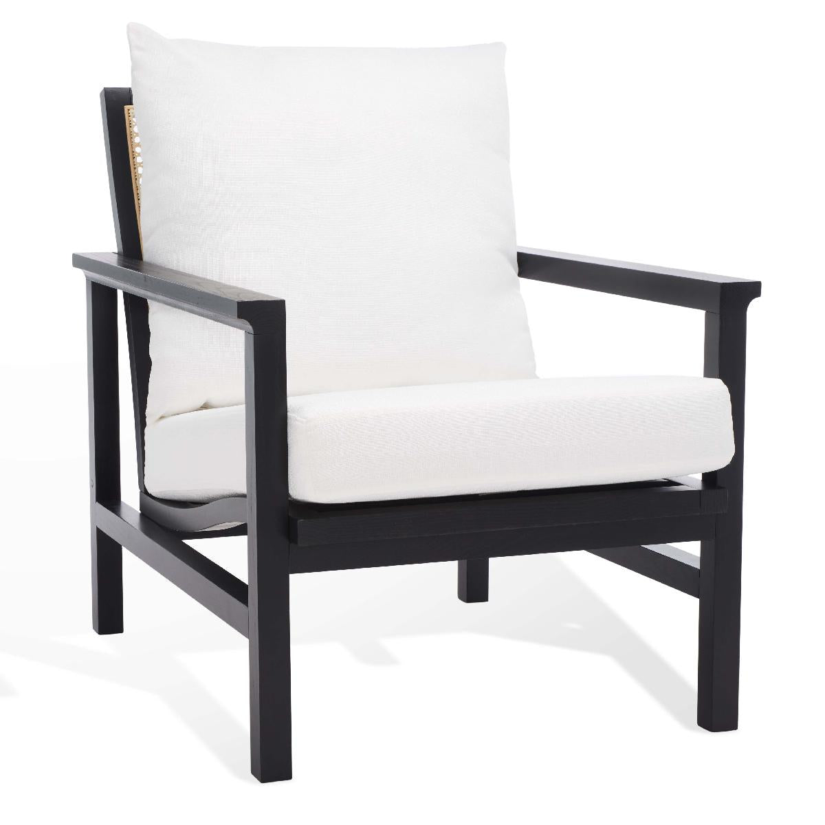 Safavieh Couture Maddison Cane Back Accent Chair - Black / Natural