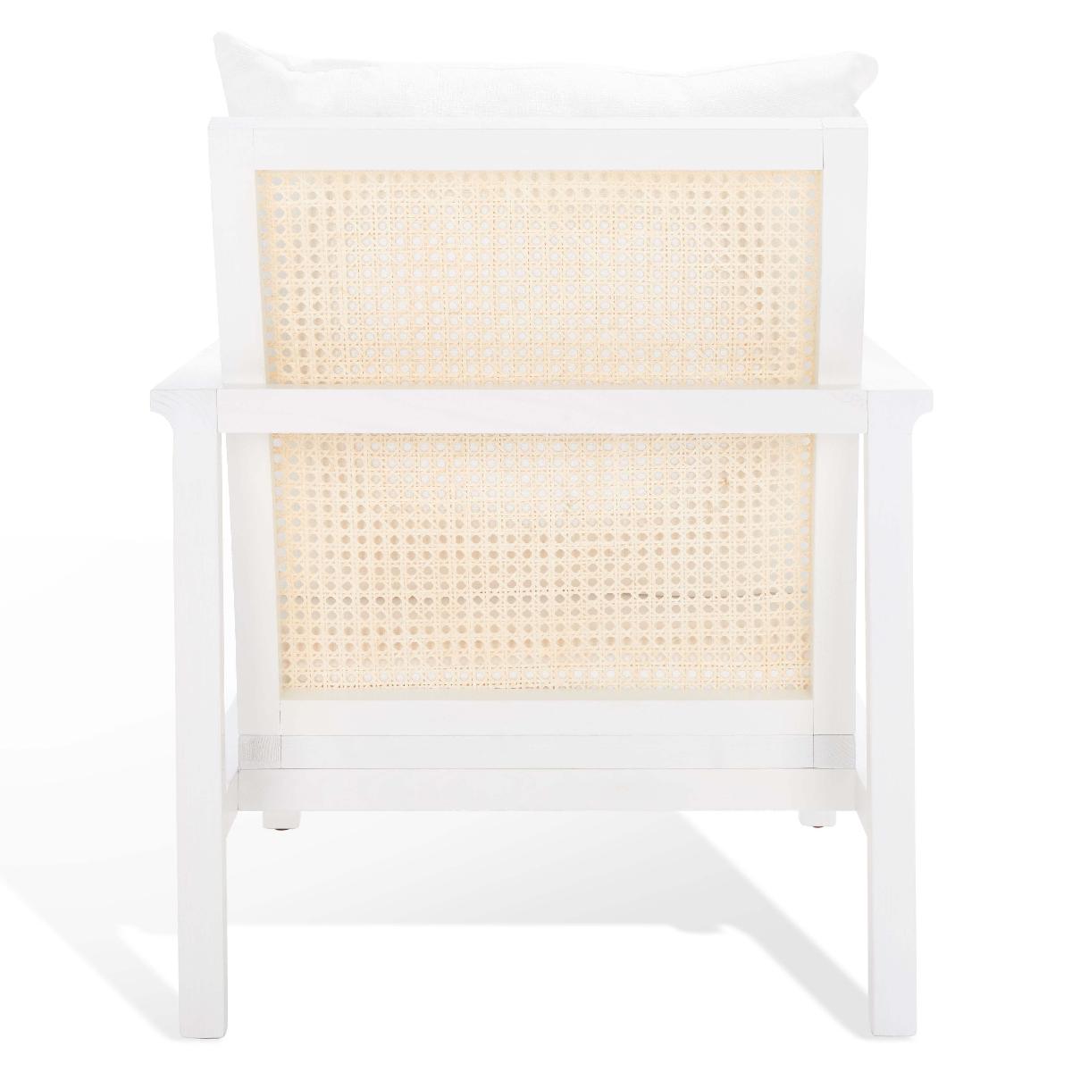 Safavieh Couture Maddison Cane Back Accent Chair - White / Natural