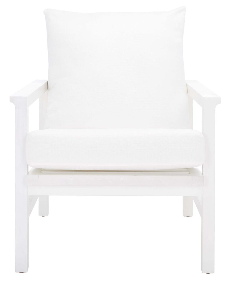 Safavieh Couture Maddison Cane Back Accent Chair - White / Natural
