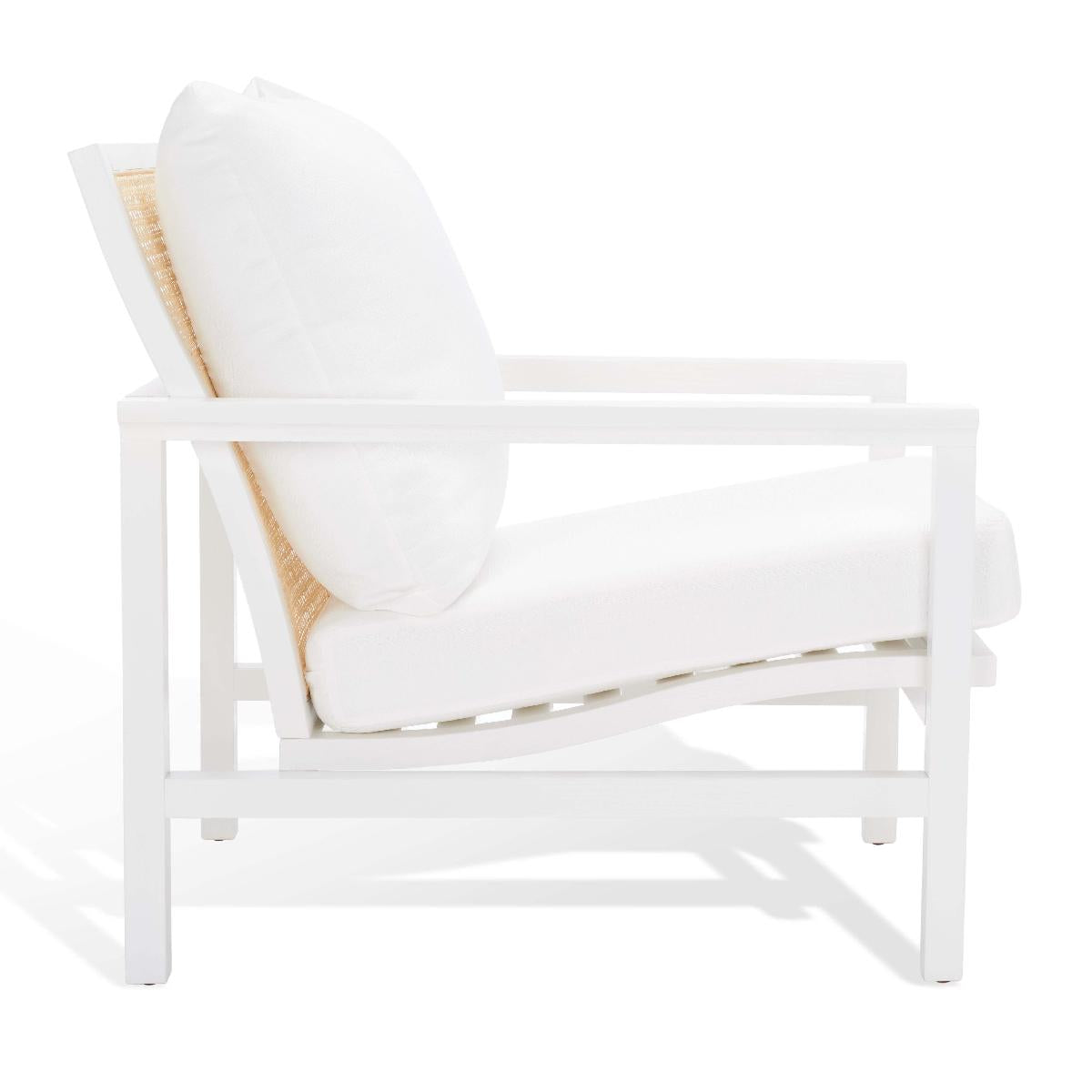 Safavieh Couture Maddison Cane Back Accent Chair - White / Natural